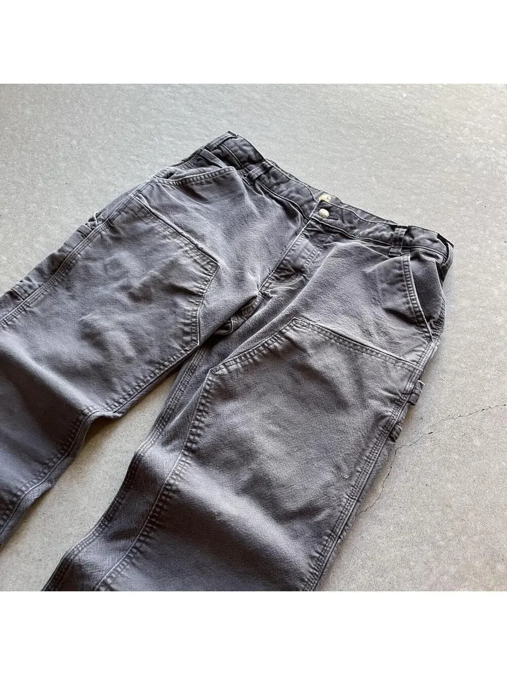 Grey Carhartt Relaxed Fit Double Knee Carpenter Pants